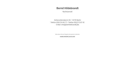 Bernd Hildebrandt Rechtsanwalt und Notar