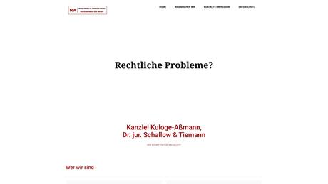 Birger Kuloge-Aßmann Dr. Marc Schallow Thorsten Tiemann Rechtsanwälte und Notare