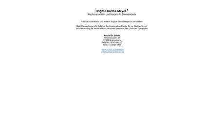 Brigitte Garms-Meyer Rechtsanwältin und Notarin